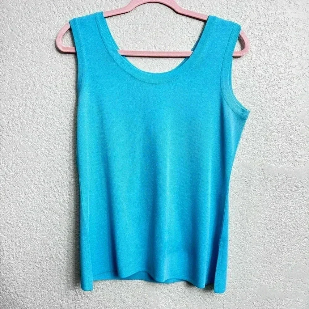 Misook Teal 3/4 Cardigan and Tank Set - Size S